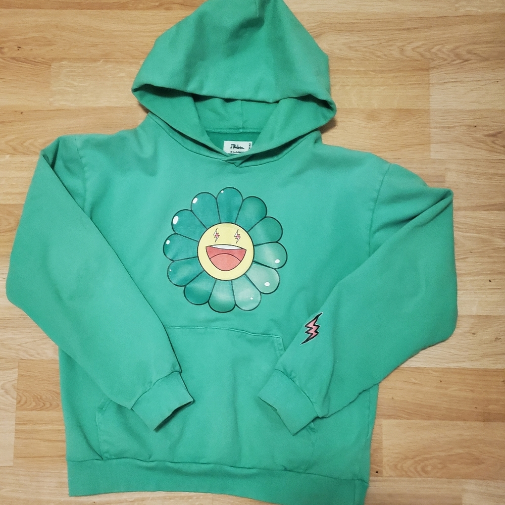 J Balvin x Takashi Murakami green XL hoodie